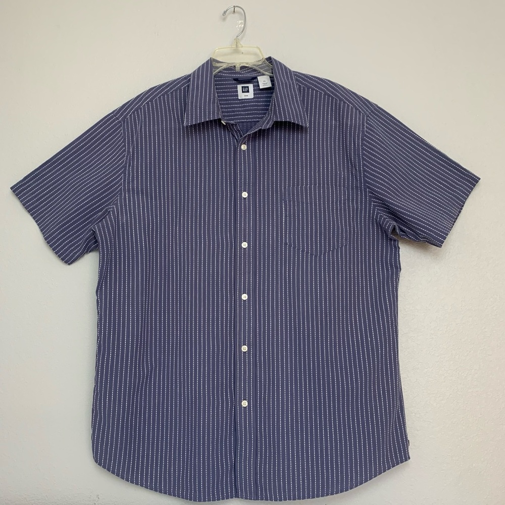 Gap - Blue/White Striped Button Down S/S - XL